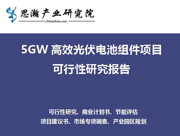 IM电竞 电子竞技平台5GW高效光伏电池组件项目可行性研究报告(图1)